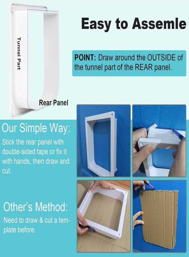 ليسمون باب للقطط، باب أمان للحيوانات الأليفة مزود بقفل رباعي الاتجاهات، مقاوم للعوامل الجوية وسهل التركيب، باب للقطط مناسب للأبواب الداخلية والخارجية والنوافذ والجدران (كبير، 7.28 بوصة × 7.48 بوصة) - Image 5